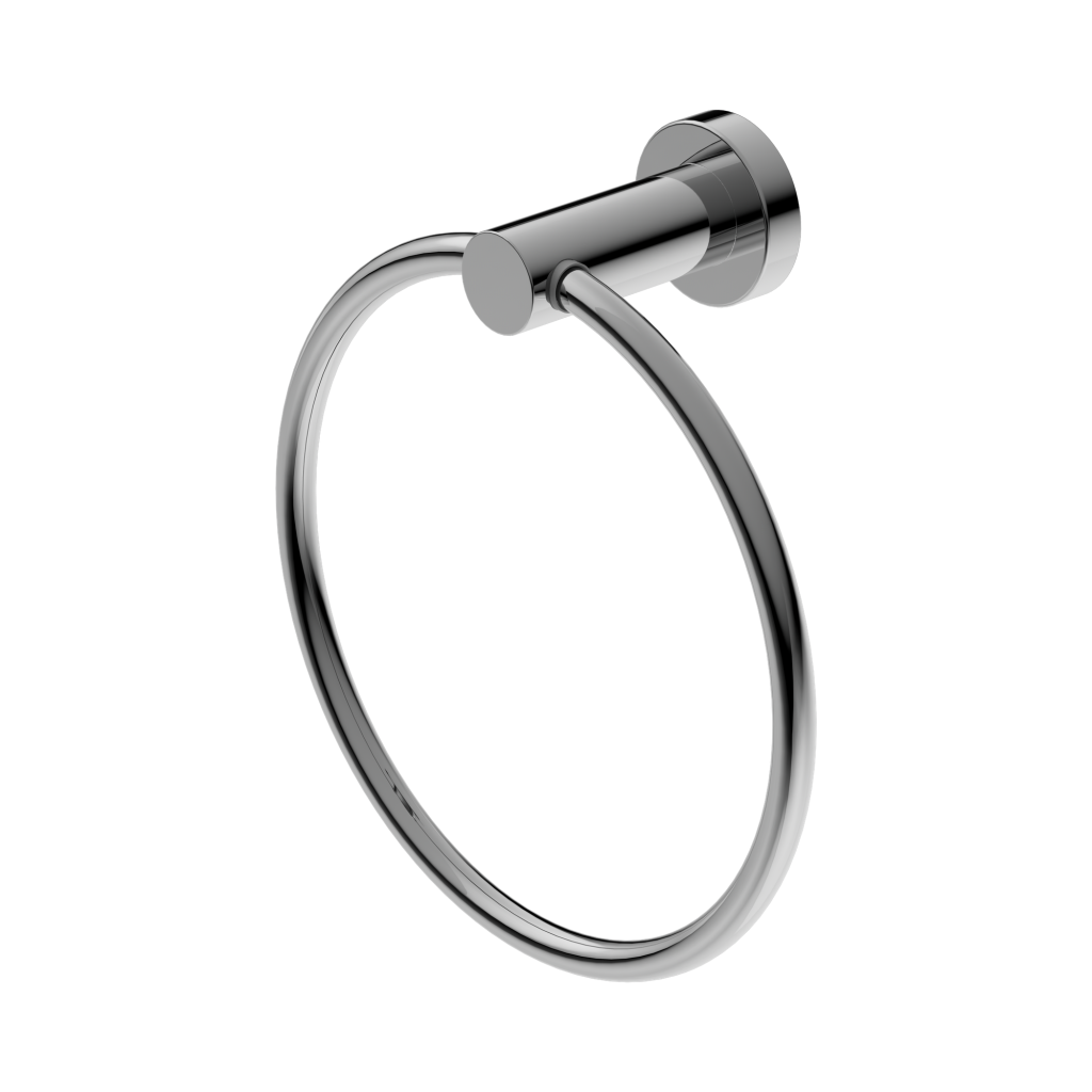 Mecca Hand Towel Ring Chrome