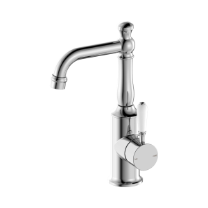York Basin Mixer With White Porcelain Lever