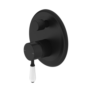 York Shower Mixer With Diverter With White Porcelain Lever