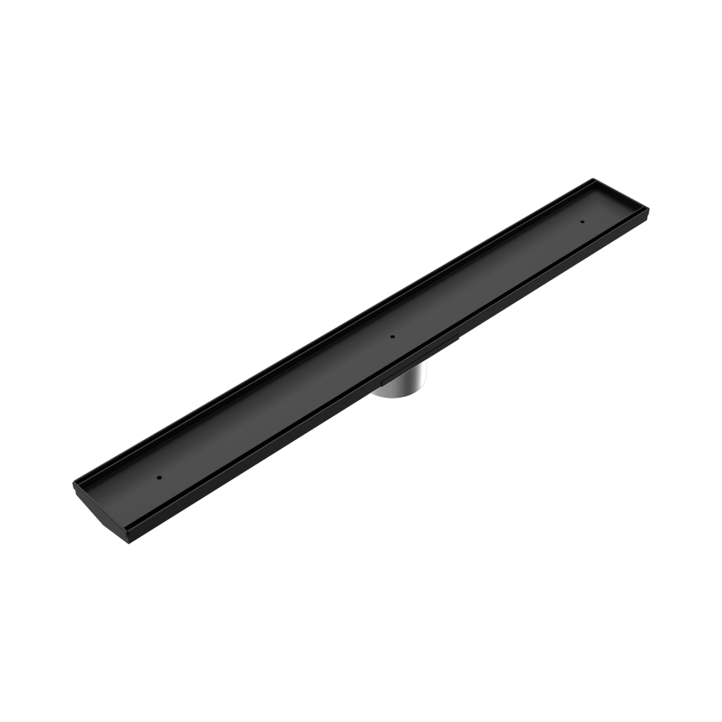 Tile Insert V-Channel Floor Grate 89mm Outlet With Hole Saw Matte Black