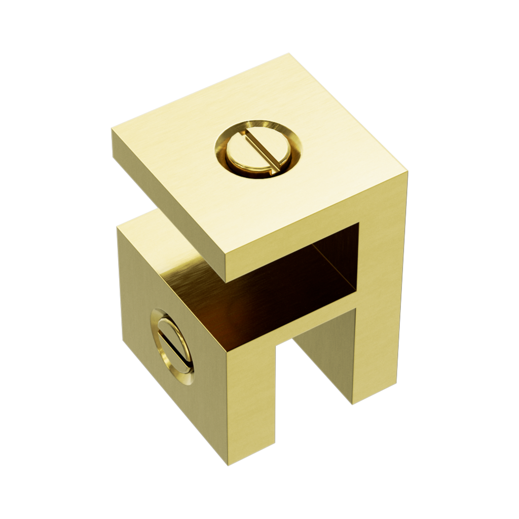 Over Panel Glass To Glass Fitting 10mm Glass Brushed Gold