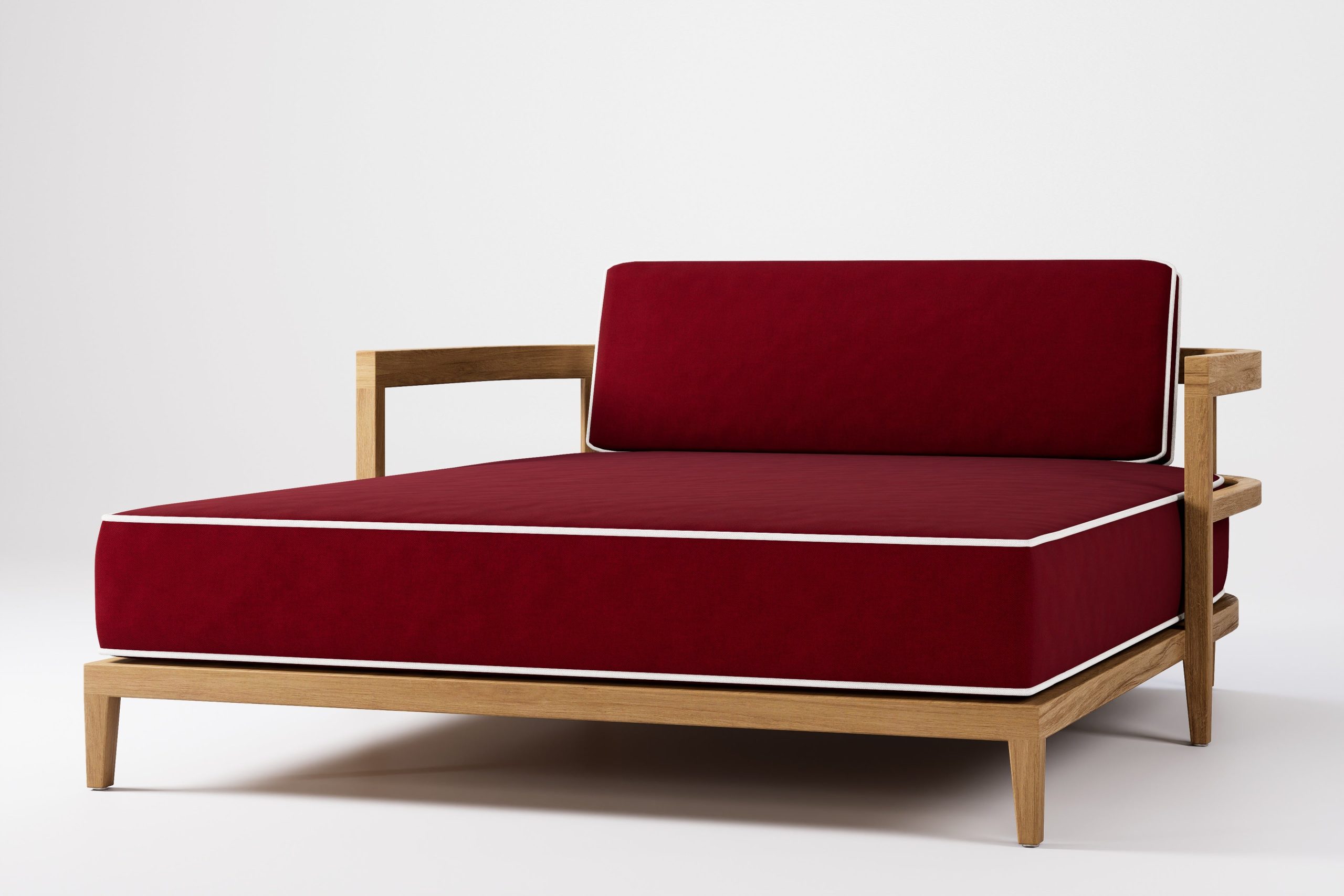 RDBD-TN-S1BU-PWH_Rome_Outdoor_Daybed_Teak_Natural_Burgundy_White_piping_071f6330-8069-4b06-88aa-1a4d0ba0cd96.jpg Rome Double Outdoor Daybed Teak